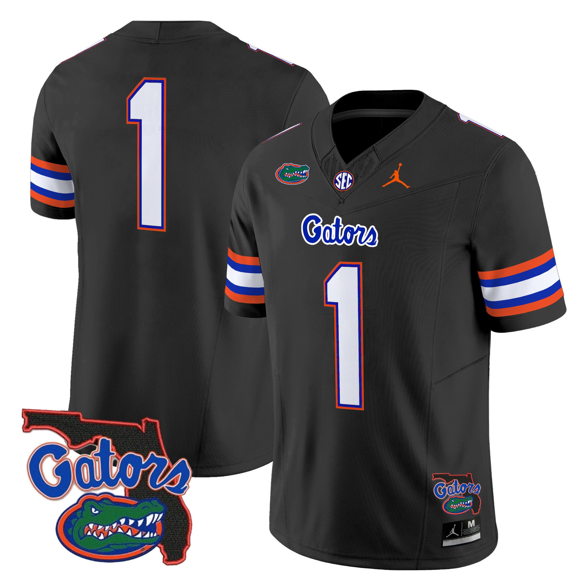 Men Florida Gators #1 No Name Black 2024 Florida Patch Vapor Limited NCAA Jersey style 1->ncaa teams->NCAA Jersey